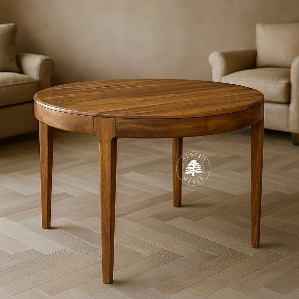 Nowoczesny okrągły stół CITY z litego drewna