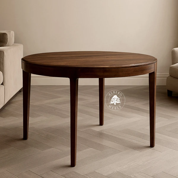 Nowoczesny okrągły stół CITY z litego drewna