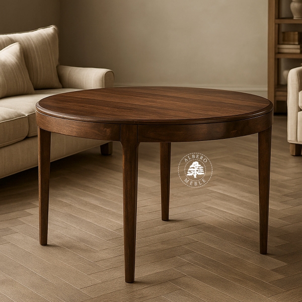 Nowoczesny okrągły stół CITY z litego drewna