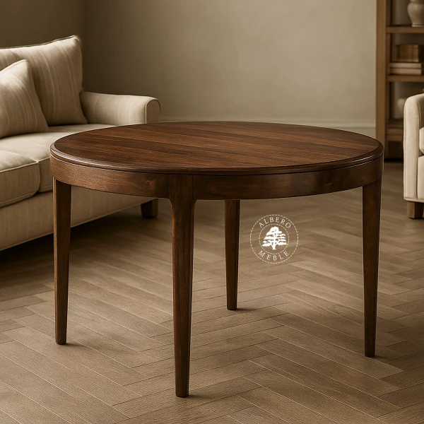 Nowoczesny okrągły stół CITY z litego drewna