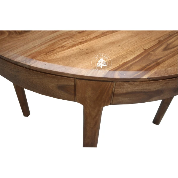 Nowoczesny okrągły stół CITY z litego drewna