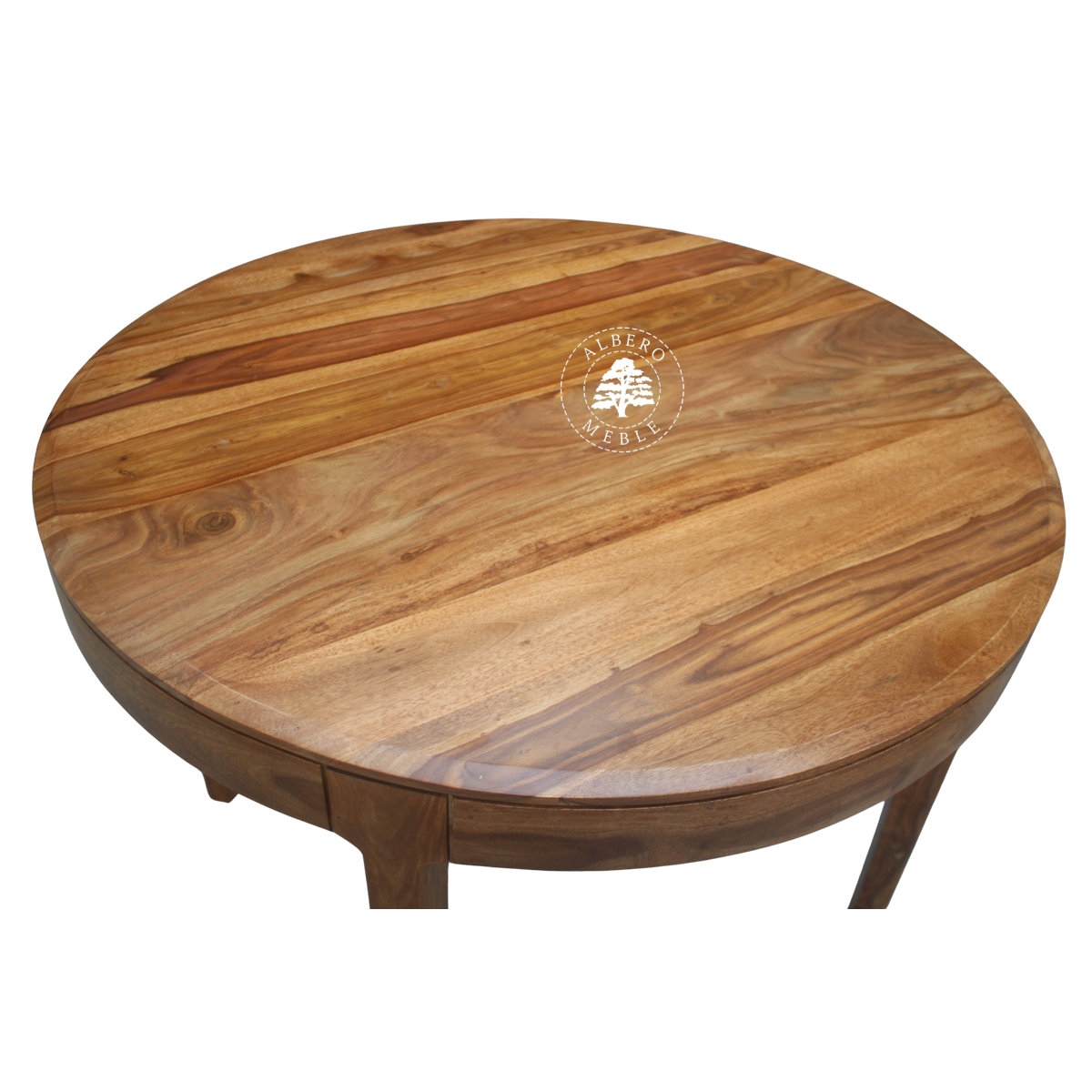 Nowoczesny okrągły stół CITY z litego drewna