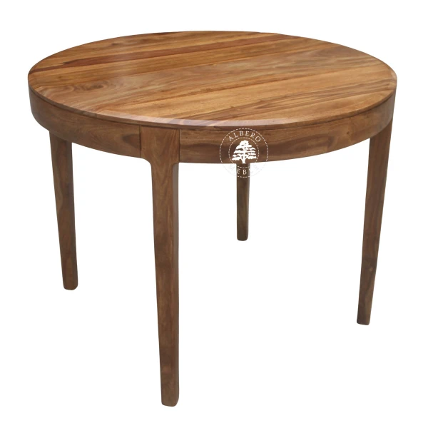 Nowoczesny okrągły stół CITY z litego drewna