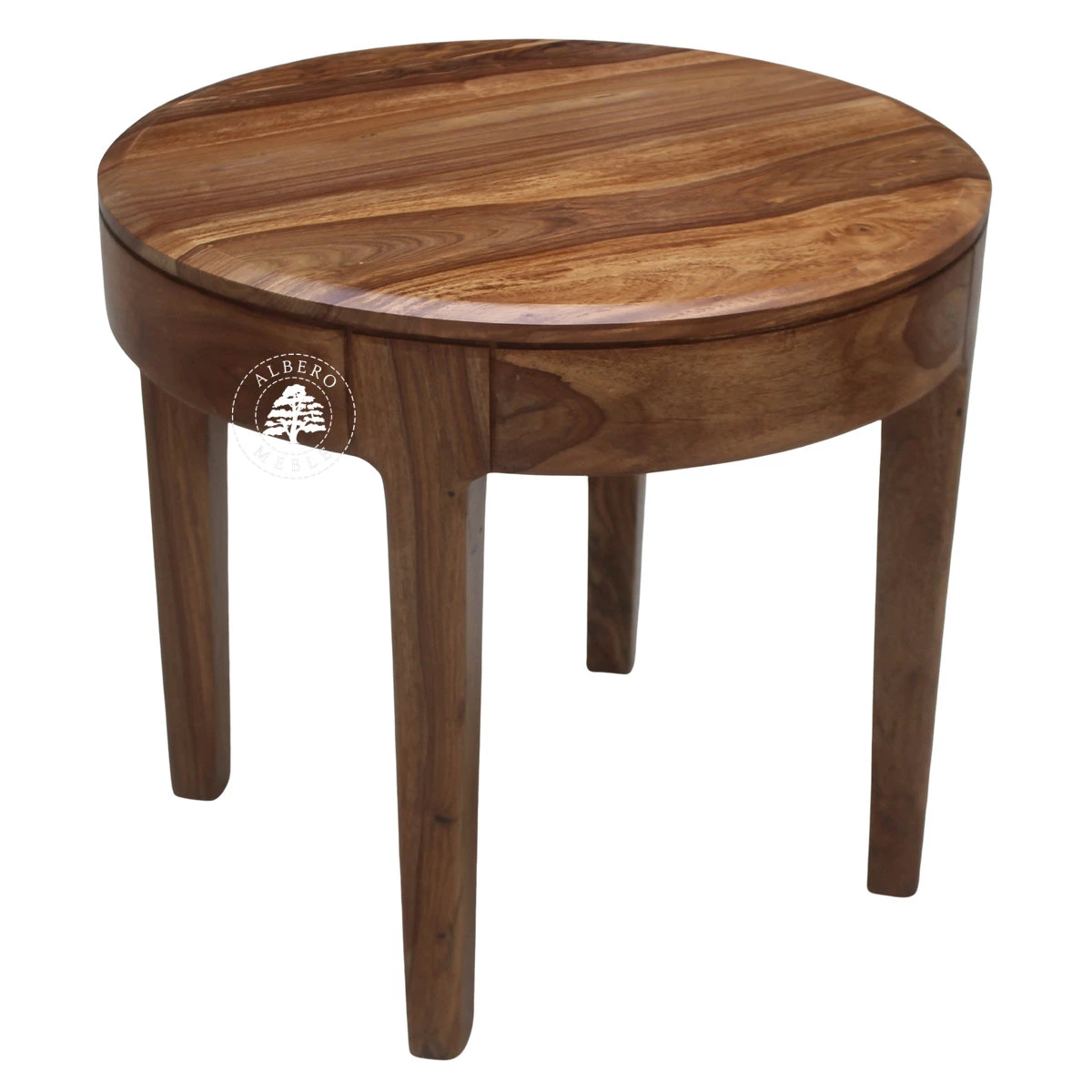 Okrągły stolik kawowy na nóżkach CITY z naturalnego drew