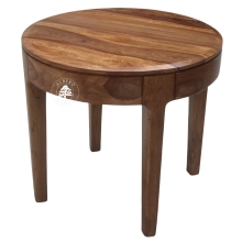 Okrągły stolik kawowy na nóżkach CITY z naturalnego drew