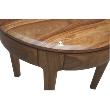 Okrągły stolik kawowy na nóżkach CITY z naturalnego drew