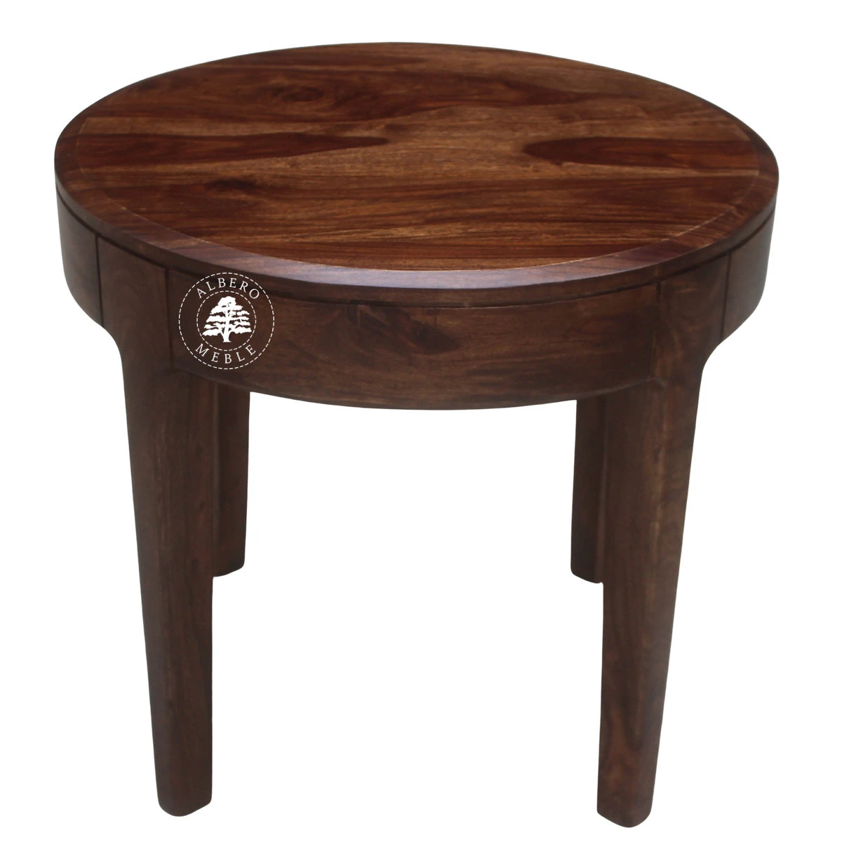 Okrągły stolik kawowy na nóżkach CITY z naturalnego drew