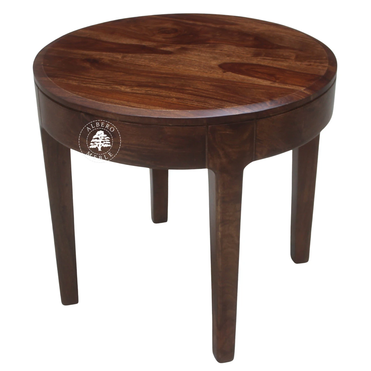 Okrągły stolik kawowy na nóżkach CITY z naturalnego drew