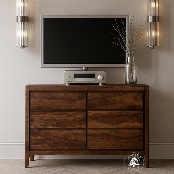 Drewniana komoda na nóżkach z szufladami CITY