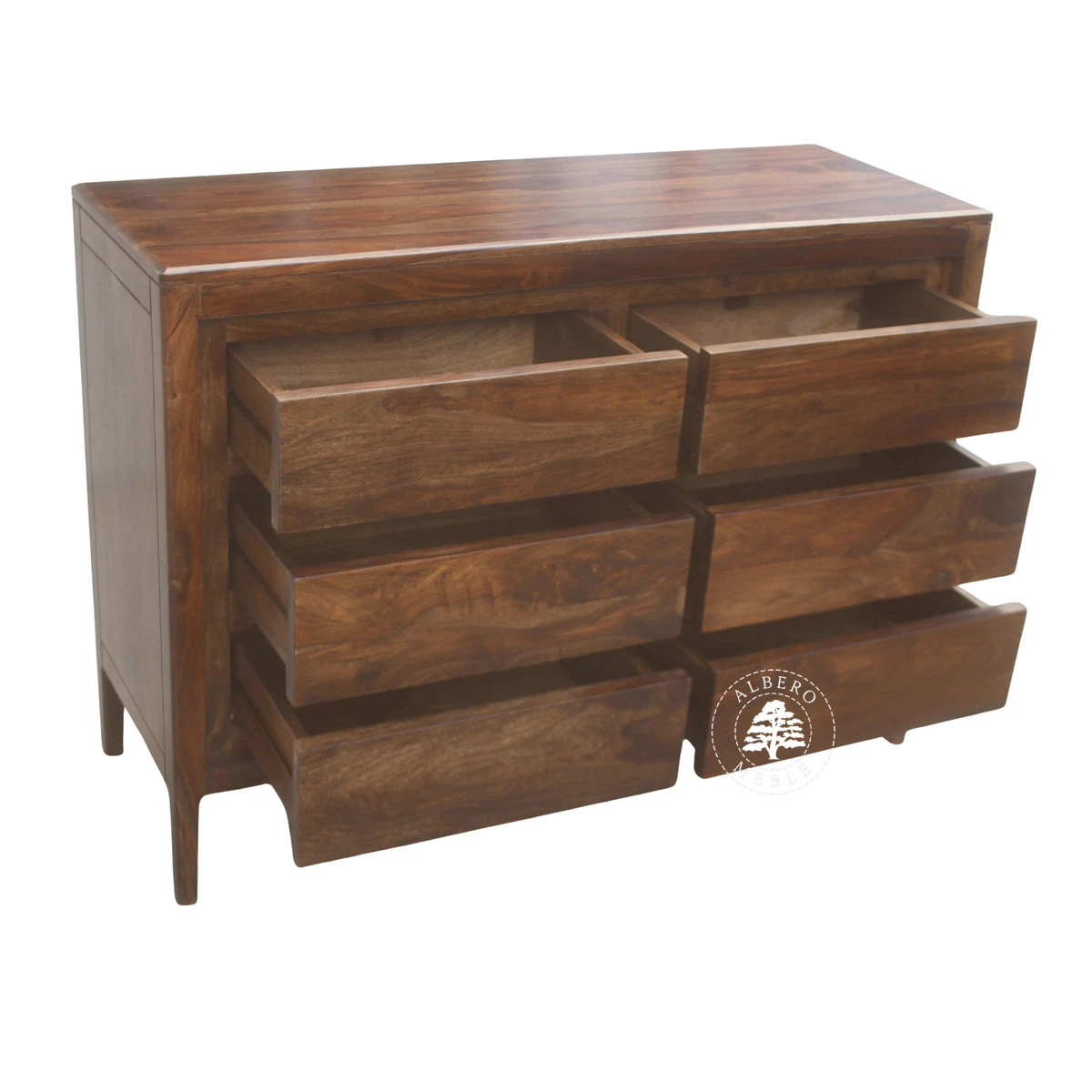 Drewniana komoda na nóżkach z szufladami CITY