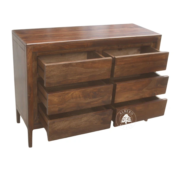 Drewniana komoda na nóżkach z szufladami CITY