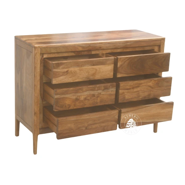 Drewniana komoda na nóżkach z szufladami CITY