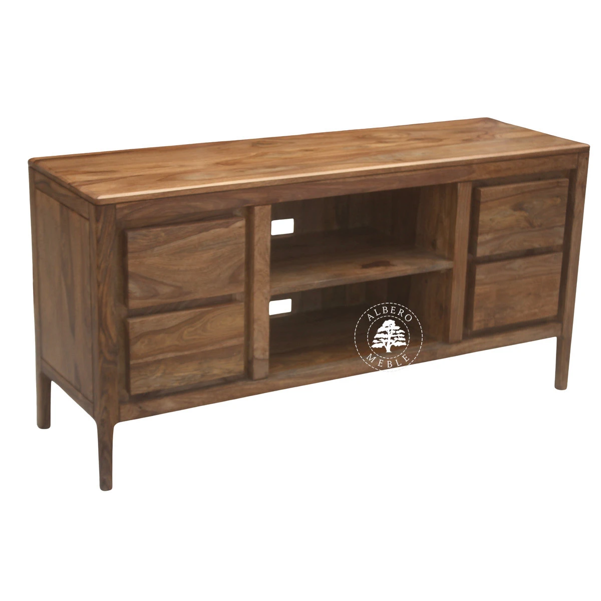 Szafka RTV CITY z drewna palisandrowego na nóżkach