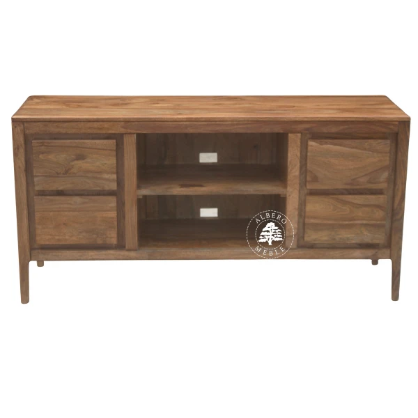 Szafka RTV CITY z drewna palisandrowego na nóżkach