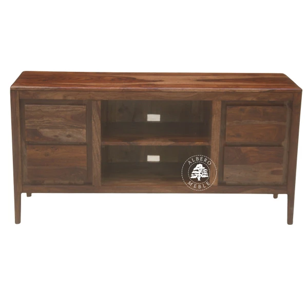 Szafka RTV CITY z drewna palisandrowego na nóżkach