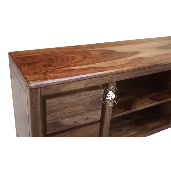 Szafka RTV CITY z drewna palisandrowego na nóżkach