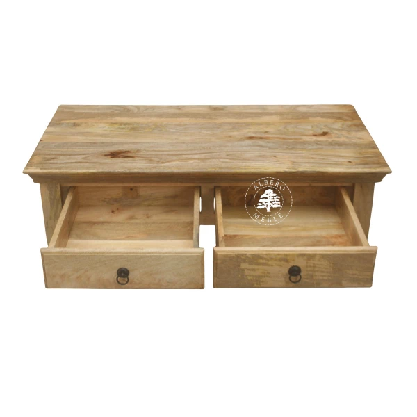 Ława drewniana na nóżkach z drewna mango