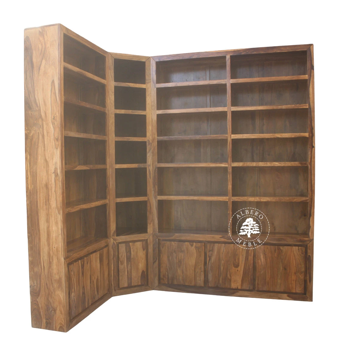 Narożna Biblioteka Drewniana na Wymiar