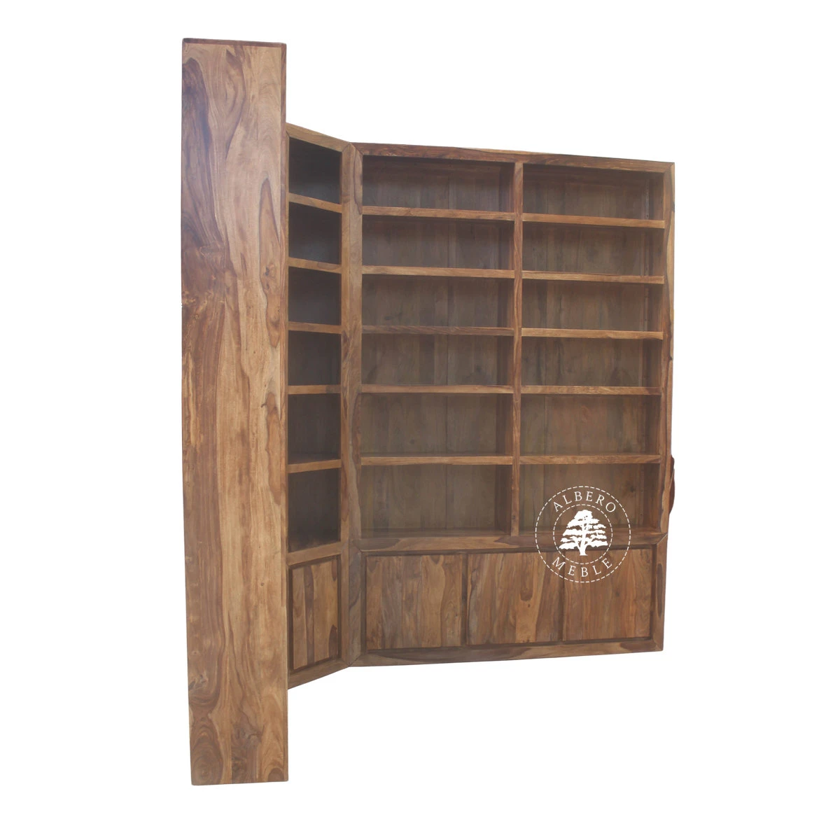 Narożna Biblioteka Drewniana na Wymiar