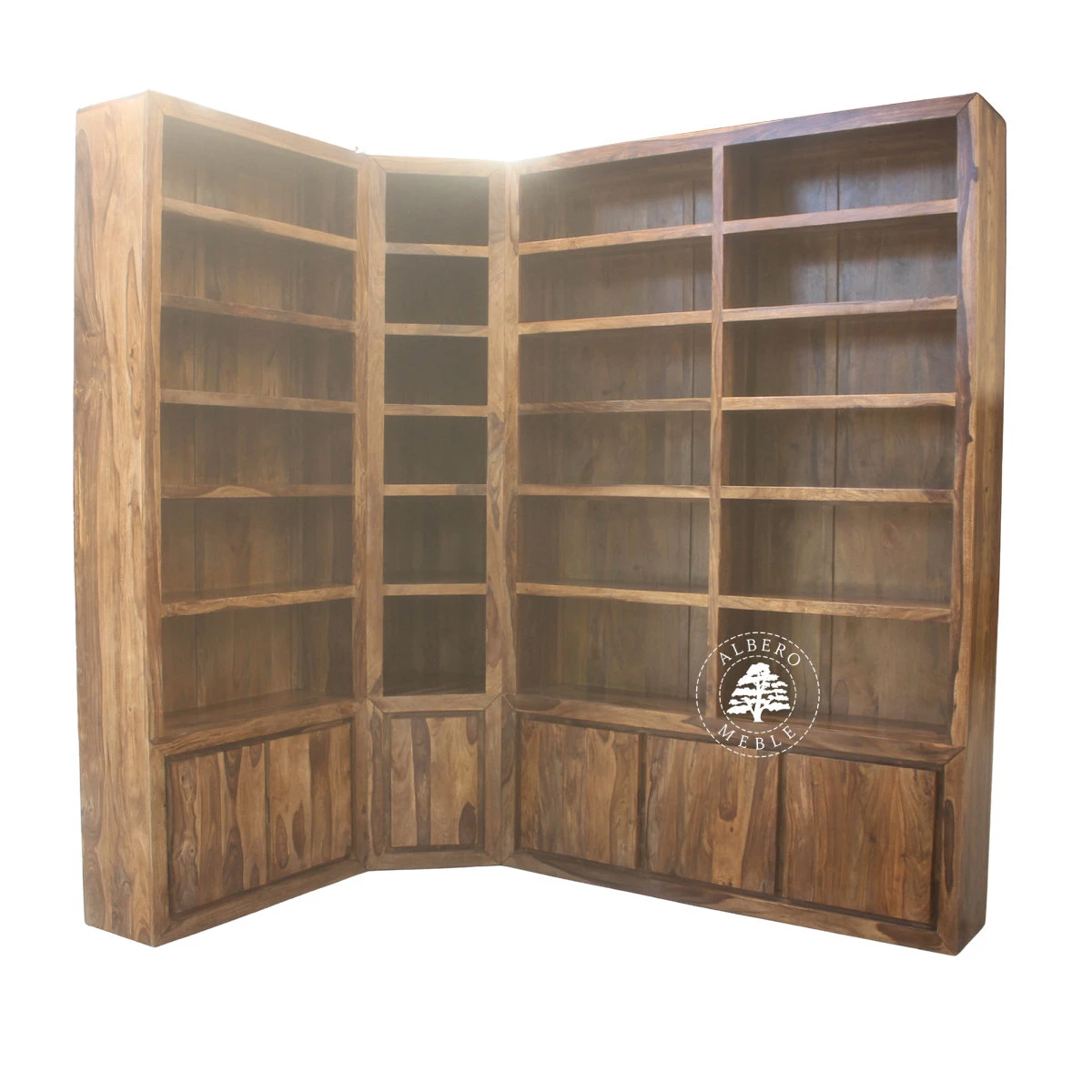 Narożna Biblioteka Drewniana na Wymiar