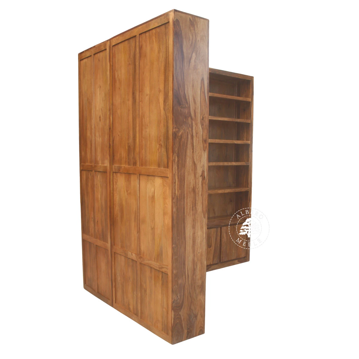 Narożna Biblioteka Drewniana na Wymiar