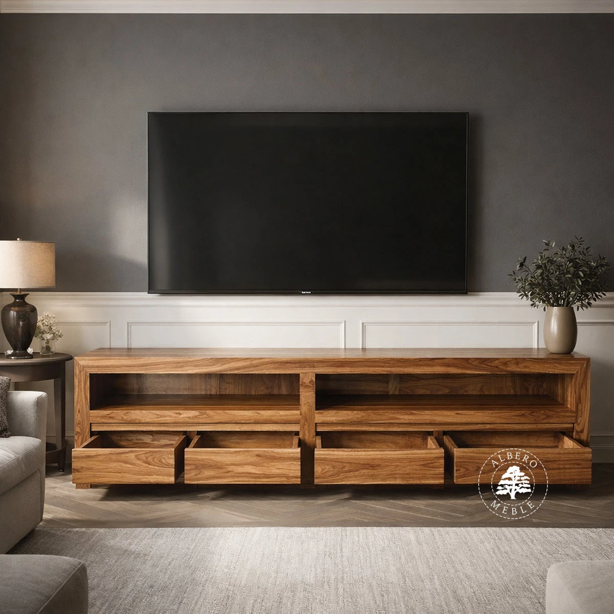 Drewniana Komoda RTV na wymiar