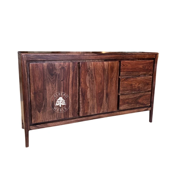 Drewniana komoda z szufladami pod umywalkę