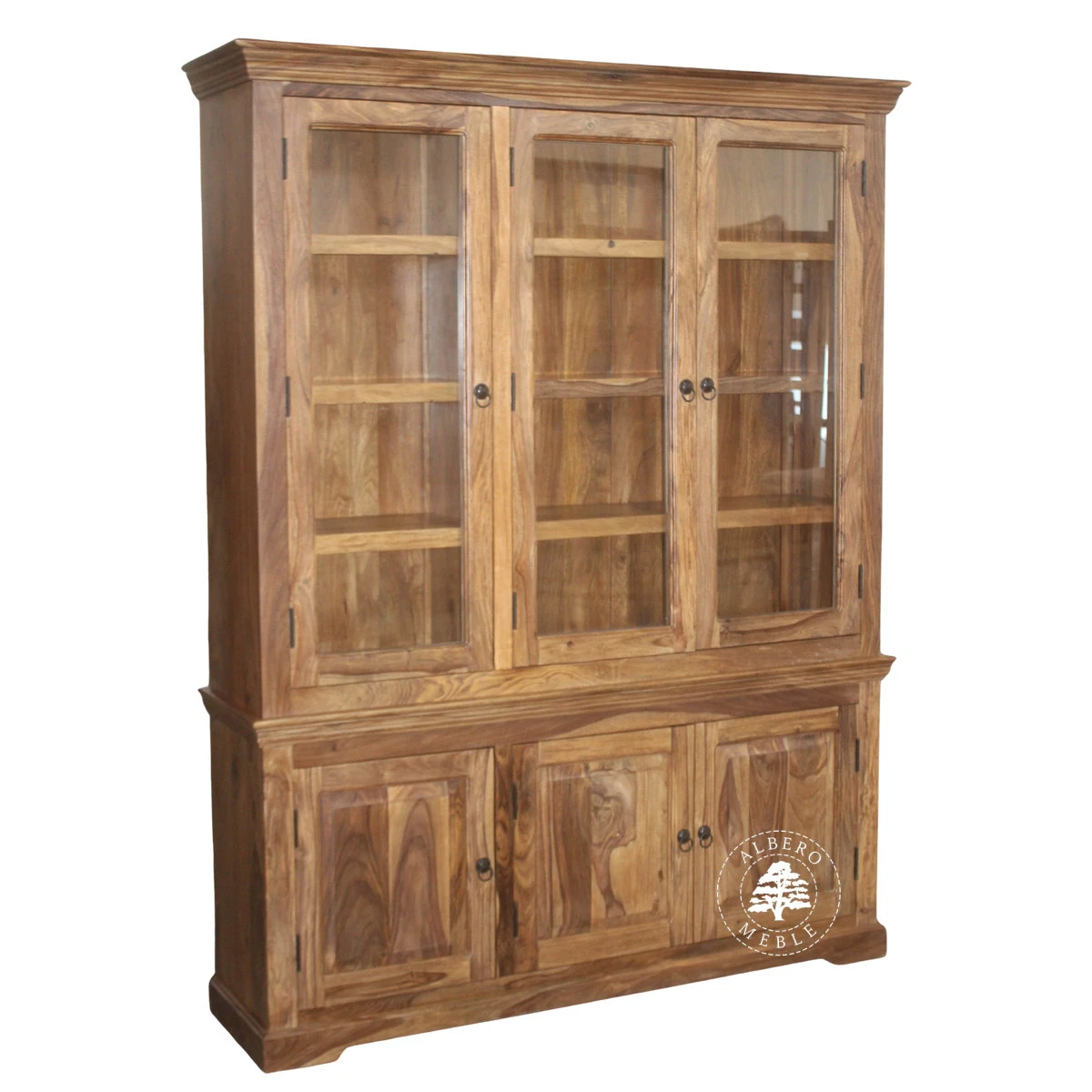 Biblioteka drewniana do salonu