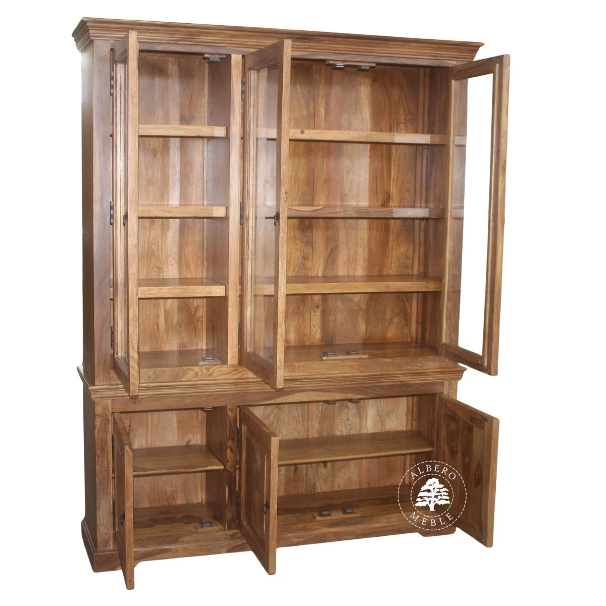 Biblioteka drewniana do salonu