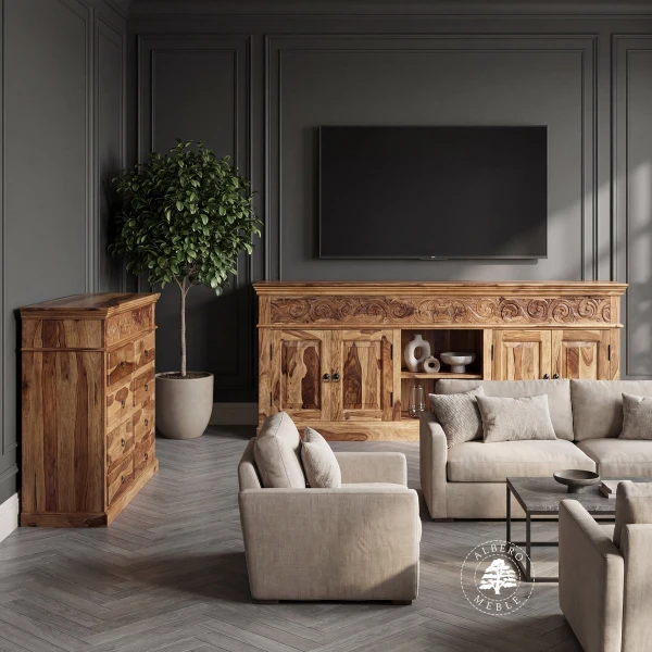 Komplet Mebli Orissa Flower z Drewna Palisandrowego