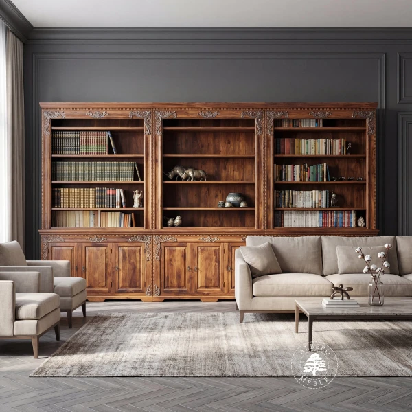 Biblioteka Orissa Flower z Drewna Palisandrowego