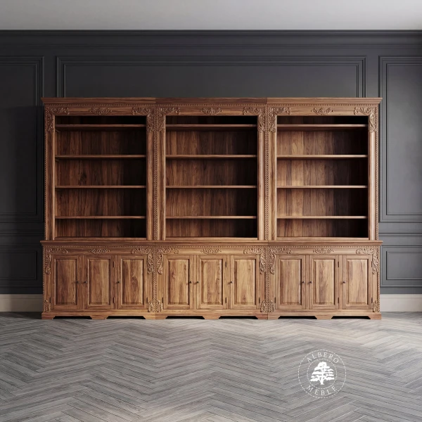 Biblioteka Orissa Flower z Drewna Palisandrowego