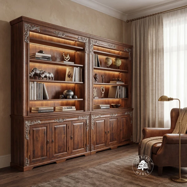 Biblioteka Orissa Flower z Drewna Palisandrowego