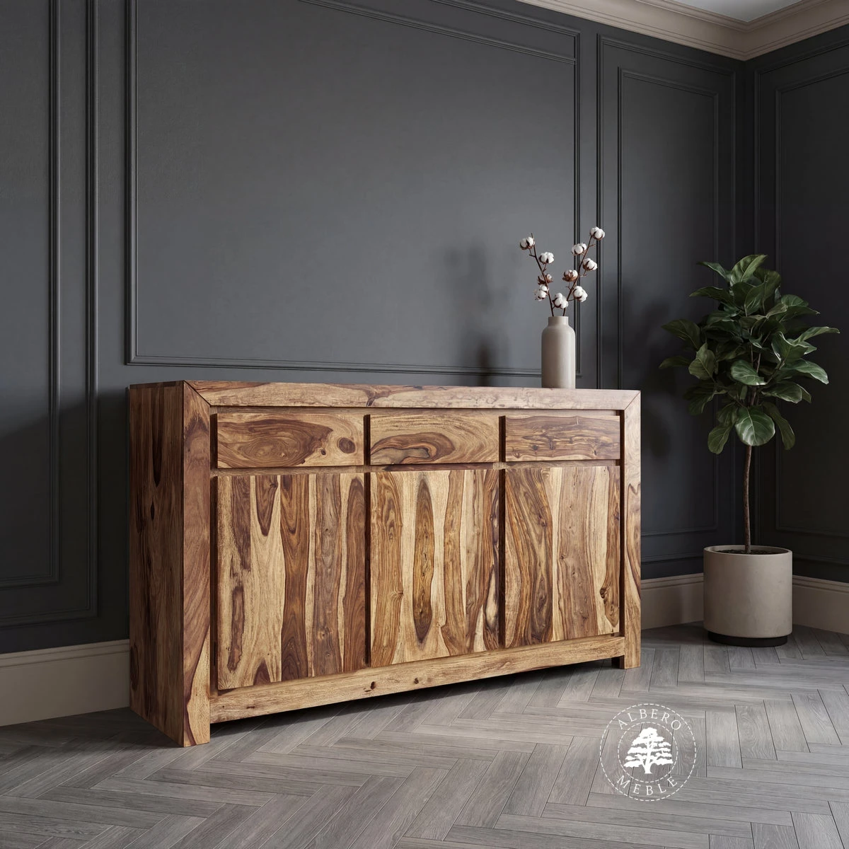 Komoda GOA Natural z Drewna Palisandrowego