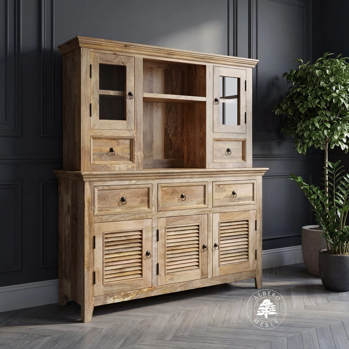 Nadstawka na komodę z drewna mango