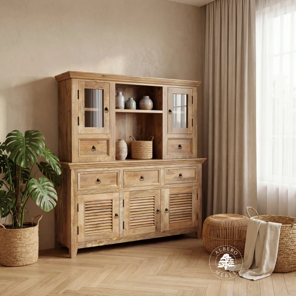 Nadstawka na komodę z drewna mango