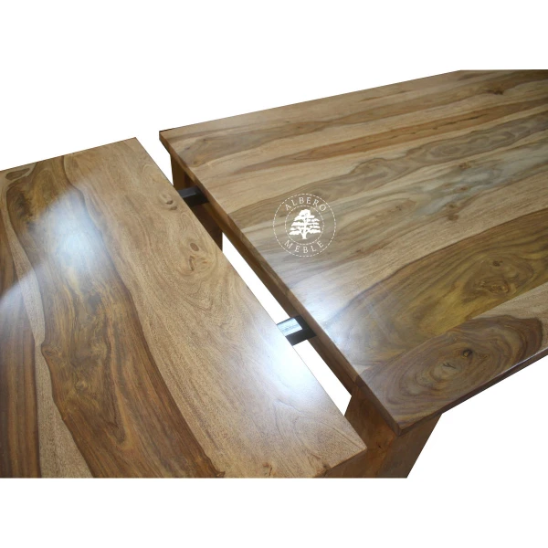 Stół drewniany z bocznymi dostawkami