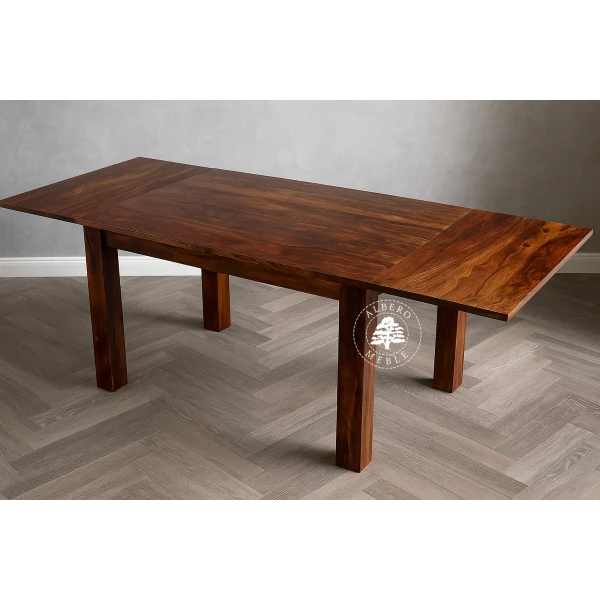 Stół drewniany z bocznymi dostawkami