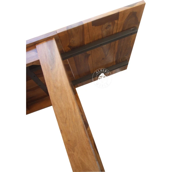 Stół drewniany z bocznymi dostawkami