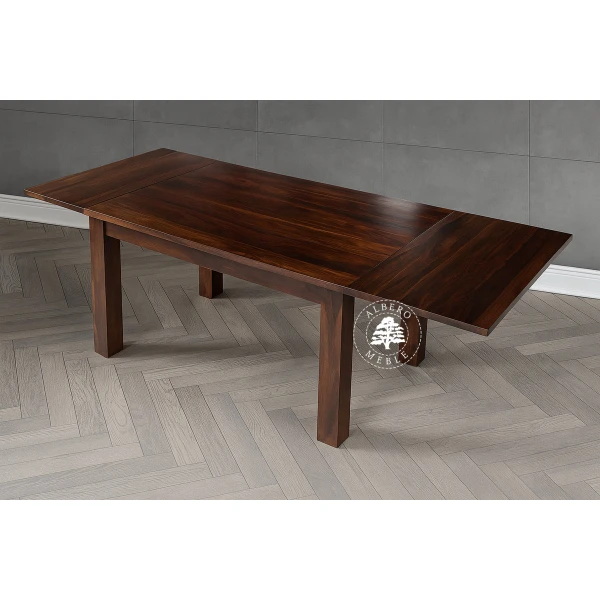 Stół drewniany z bocznymi dostawkami