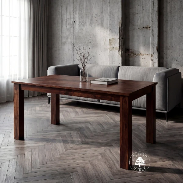 Stół drewniany z bocznymi dostawkami