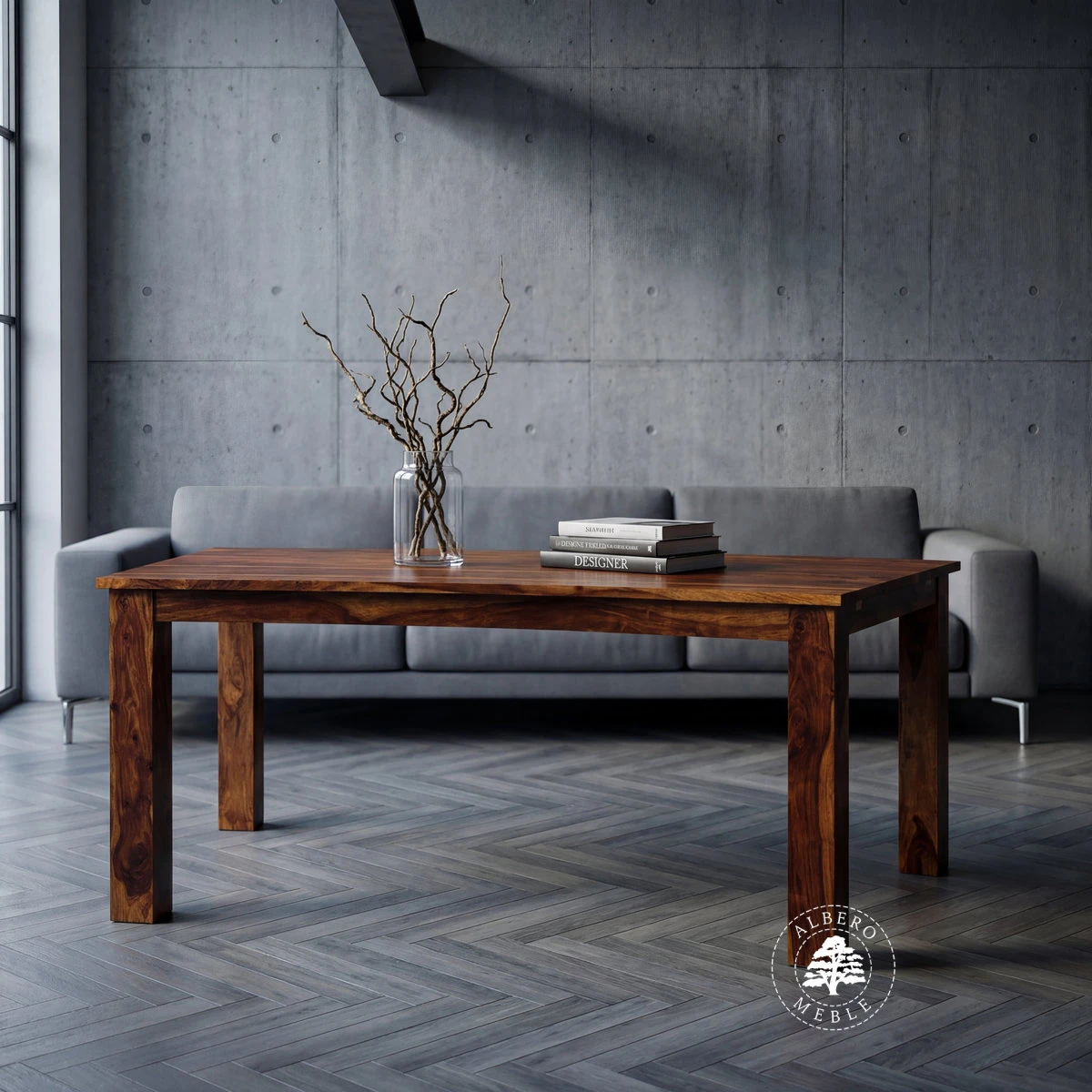 Stół drewniany z bocznymi dostawkami