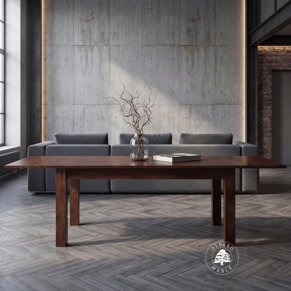 Stół drewniany z bocznymi dostawkami