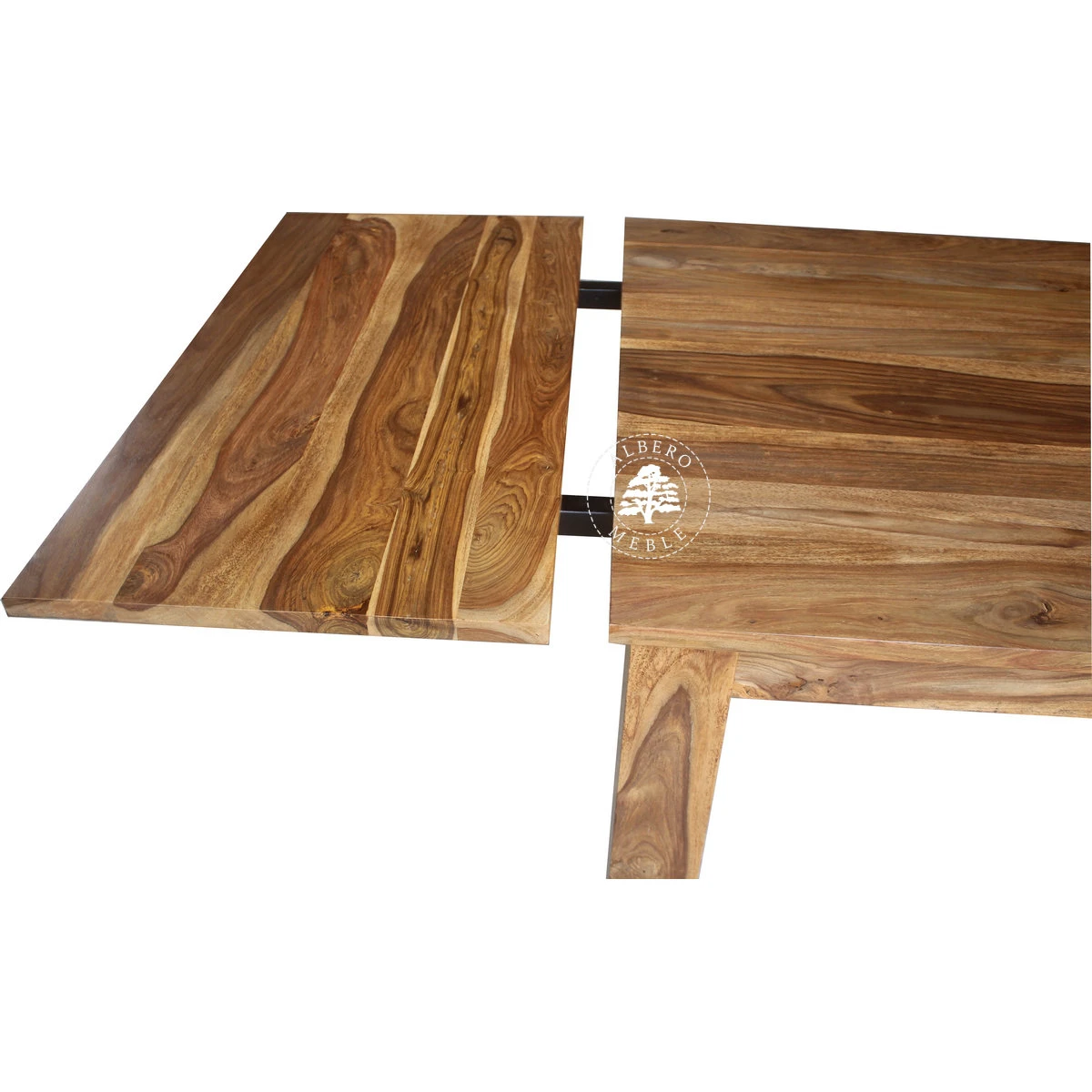 Stół drewniany z bocznymi dostawkami