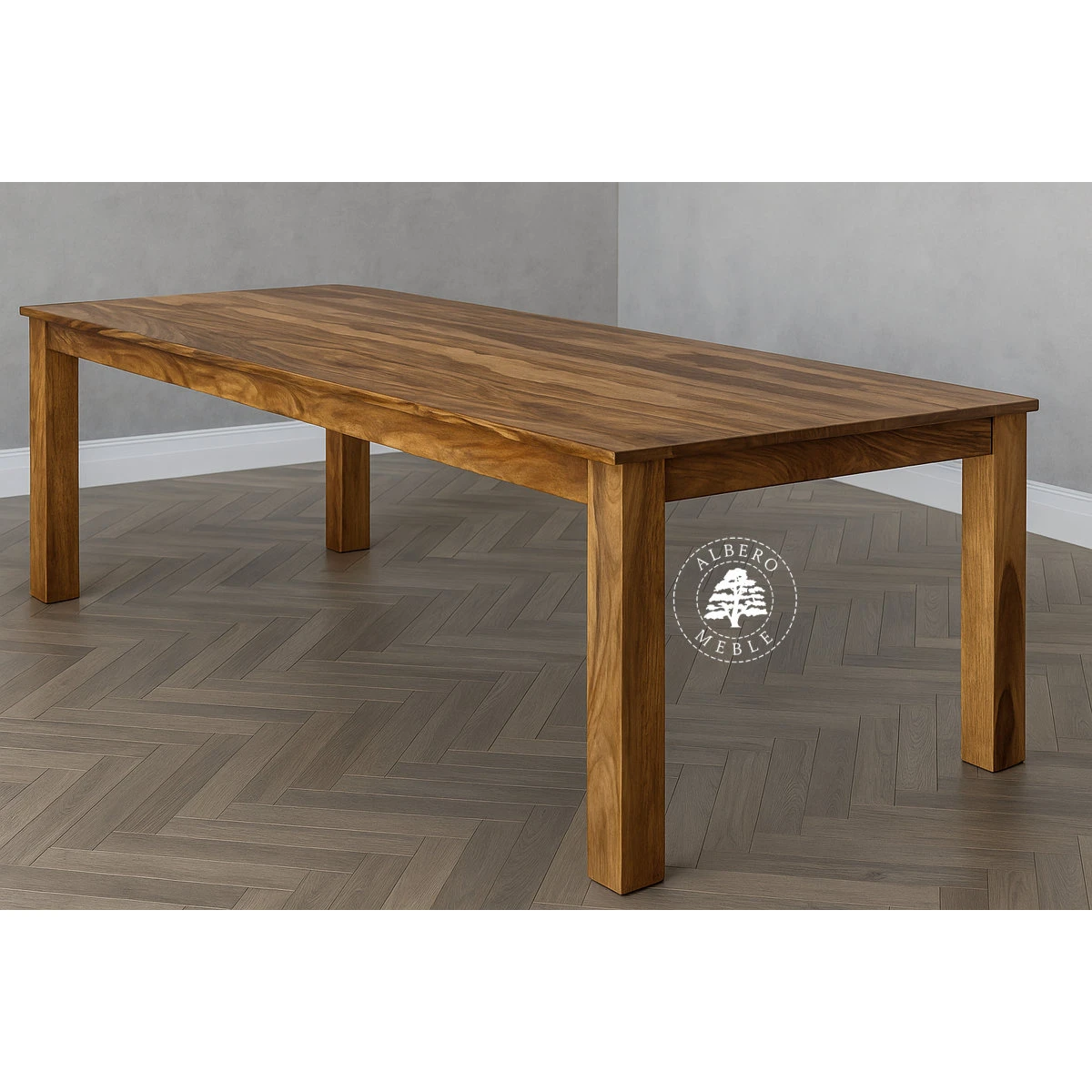 Stół drewniany z bocznymi dostawkami