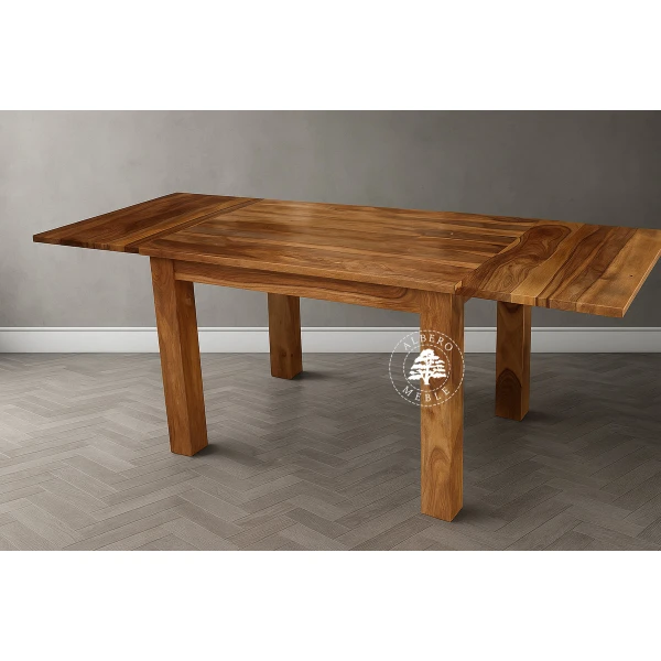 Stół drewniany z bocznymi dostawkami