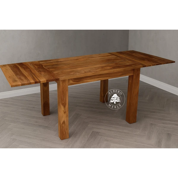 Stół drewniany z bocznymi dostawkami