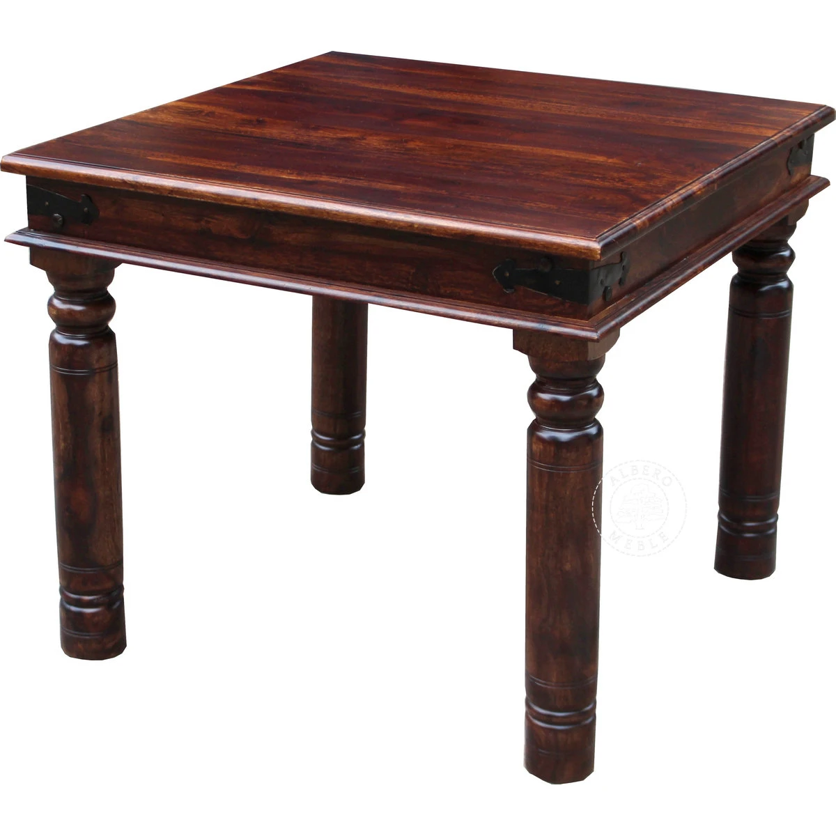 Stylowy stół drewniany na toczonych nogach