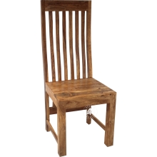 Krzesło z naturalnego drewna – wysokie oparcie, nowoczesn