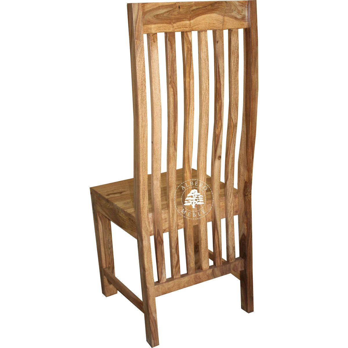 Krzesło z naturalnego drewna – wysokie oparcie, nowoczesn